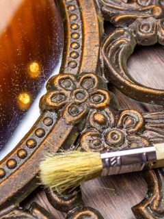 The Old mirror restoration. Antique antique mirror. Restoration and cleaning of the old mirror., How To Remove Mastic From A Mirror [3 Methods To Try]