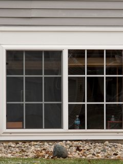 Two pane vinyl window with shutters on a vinyl siding house, How To Remove Shutters From Vinyl Siding [Step By Step Guide]