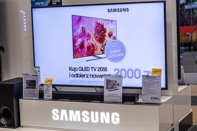 UHD Smart TV produced by Samsung on display, How To Reboot An App On Samsung TV [Step By Step Guide]