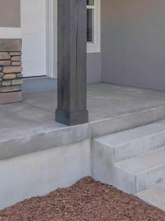 View of a porch with concrete flooring, How To Build A Raised Concrete Porch