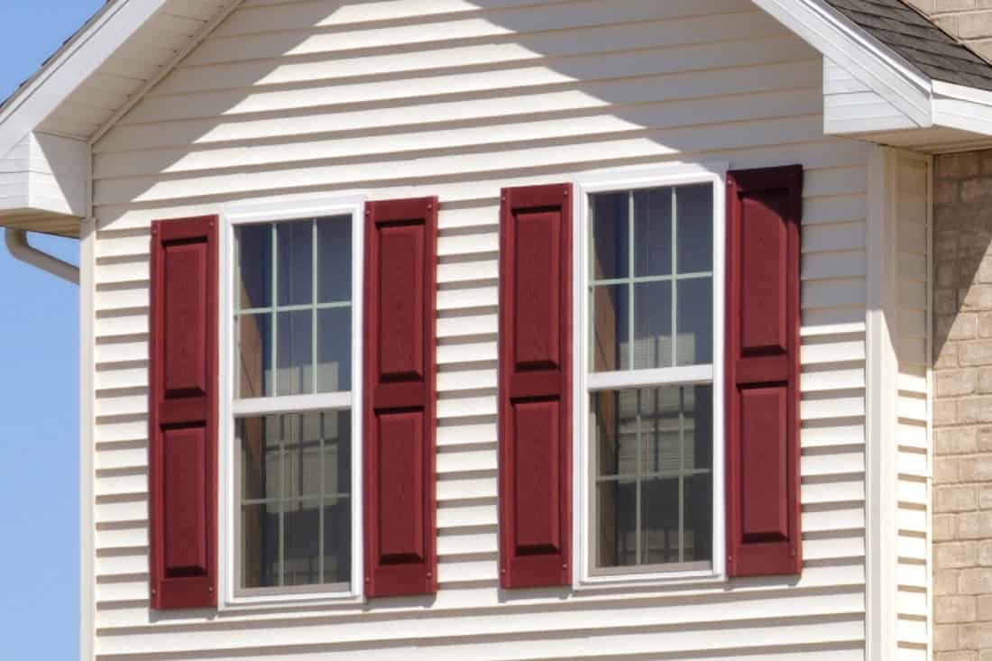 Vinyl siding and vinyl shutters in the residential home