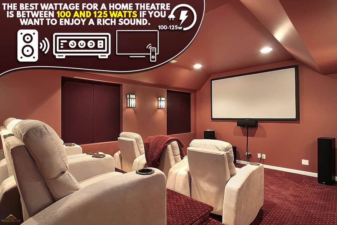 A theater room in upscale home, What Is The Best Wattage For A Home Theater?
