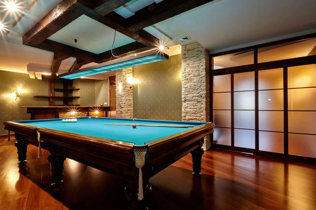 Billiard room with a beautiful interior