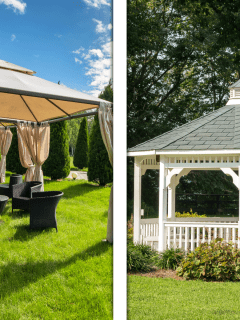 collab photo of a soft top gazebo and a hard top gazebo, Soft Vs Hard Top Gazebo: Which To Choose?