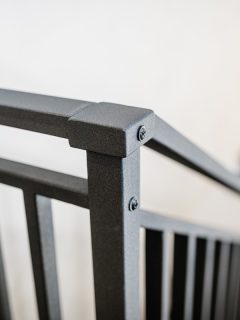 metal wrought iron railings are covered with black matte powder paint with gloss., How To Cover Wrought Iron Railings