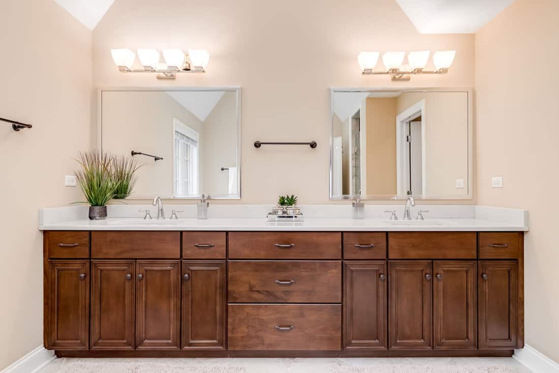 modern house bathroom design with vanity light