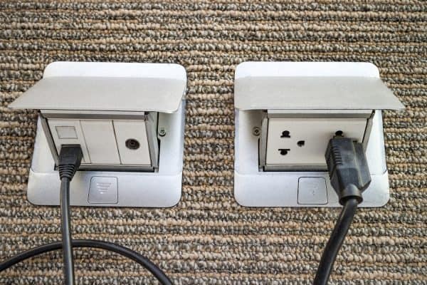 pop up outlet socket on carpet floor - Where To Place Floor Outlets In Living Room