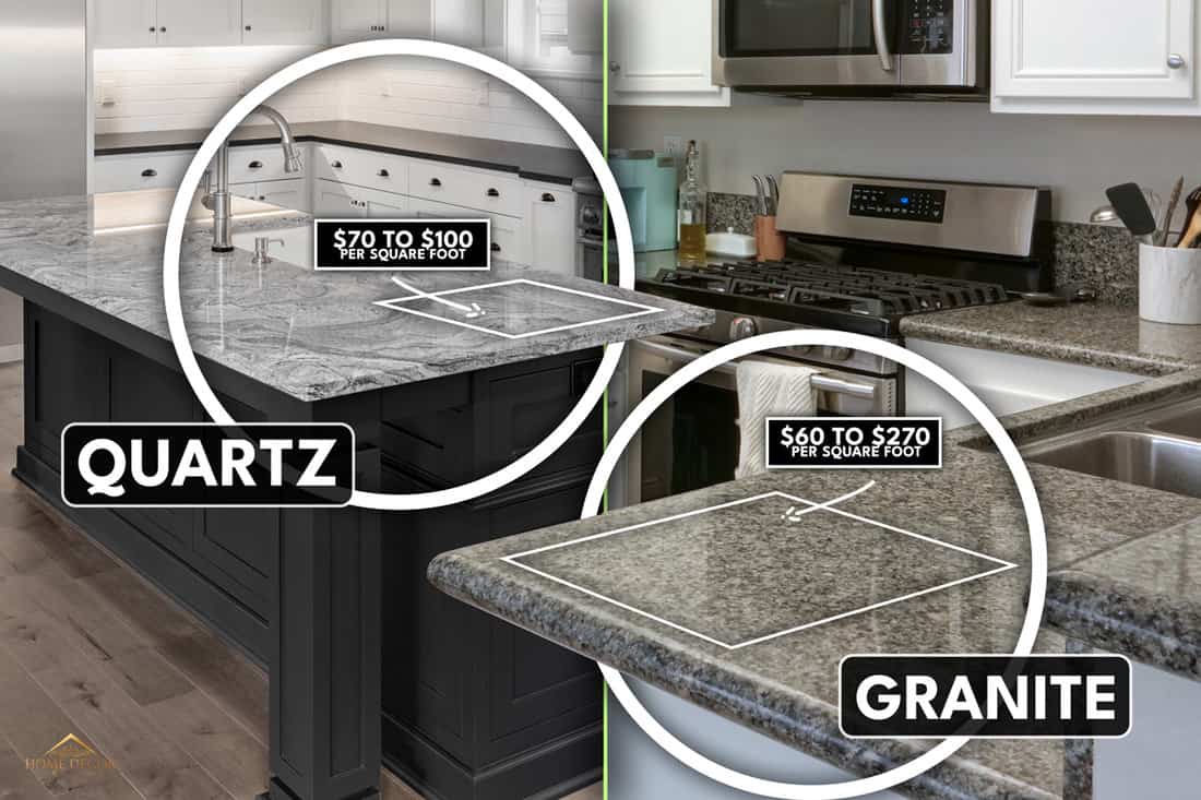 Beautiful Kitchen in New Luxury Home with Refrigerator, Oven, Hardwood Floors, Kitchen Island, and Pendant Lights, Is Granite Cheaper Than Quartz? [Which Is Better?]