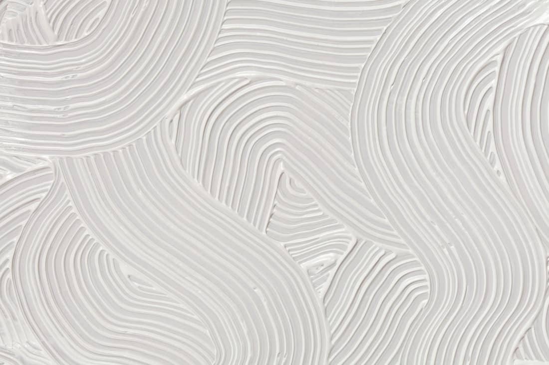 Abstract white color acrylic wave wall painting