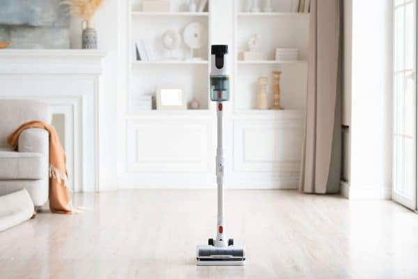 Close-up of wireless modern vacuum cleaner in light interior. House cleaning. - Do You Dilute Shark VACMOP Solution?