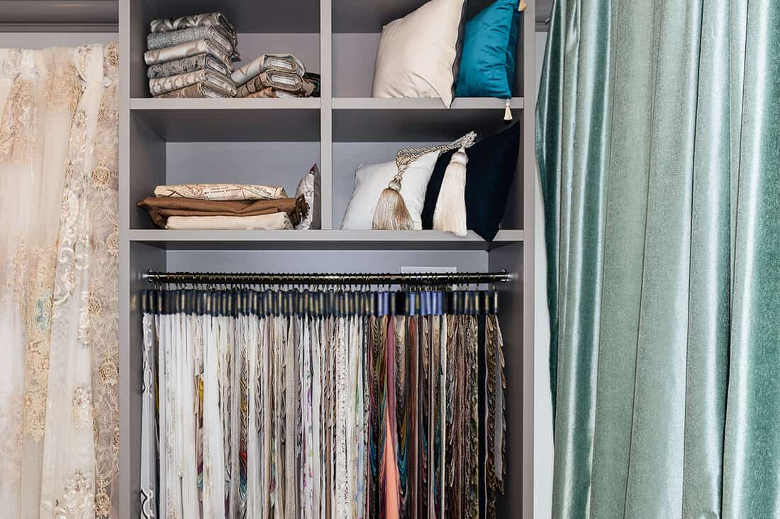 Closet with curtains