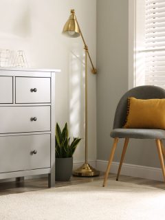 Grey chest of drawers in stylish room interior, Can You Put A TV On Top Of A Dresser