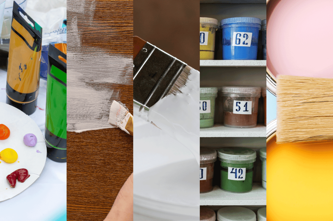 A collaged photo of different kinds of paint, How To Read A Sherwin-Williams Paint Label