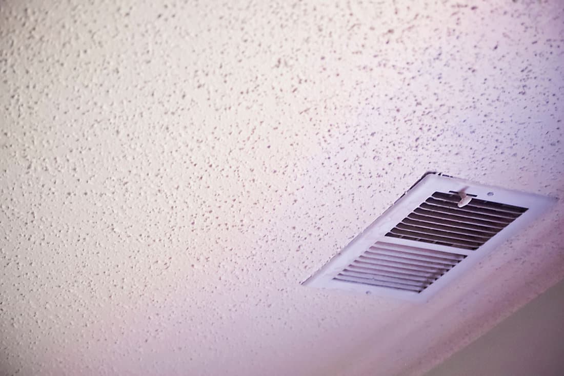 Popcorn Ceiling with a Heating or Cooling Vent