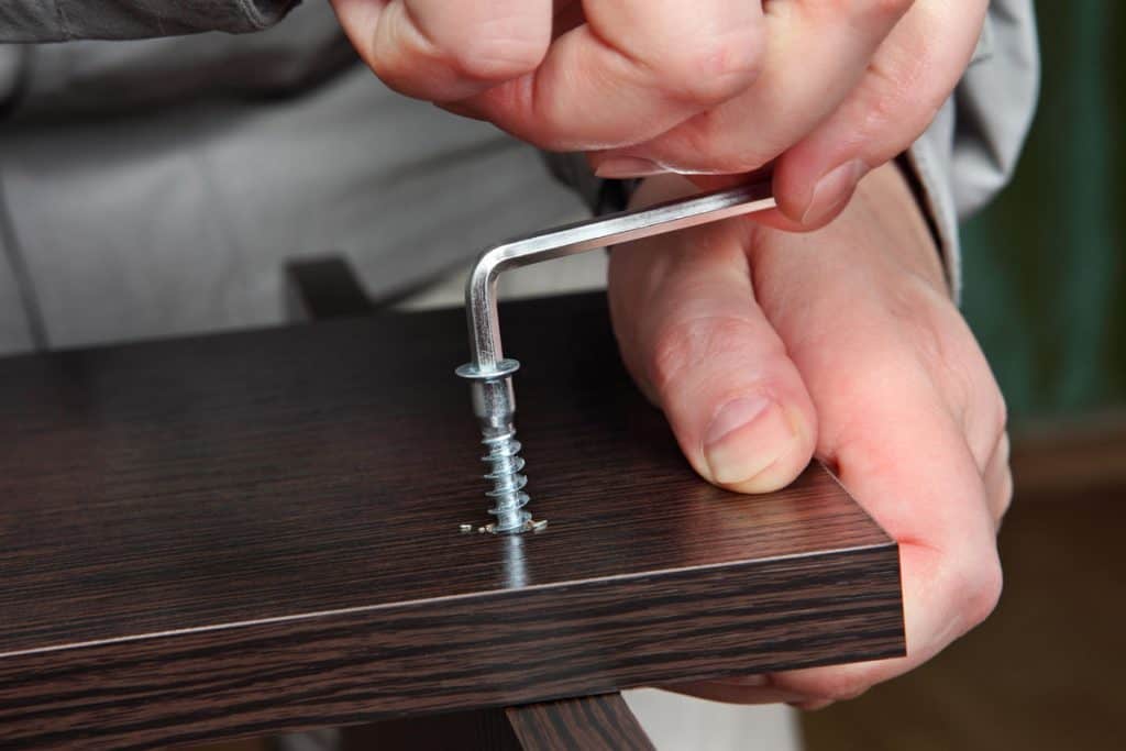 Removing an allen screw on a table