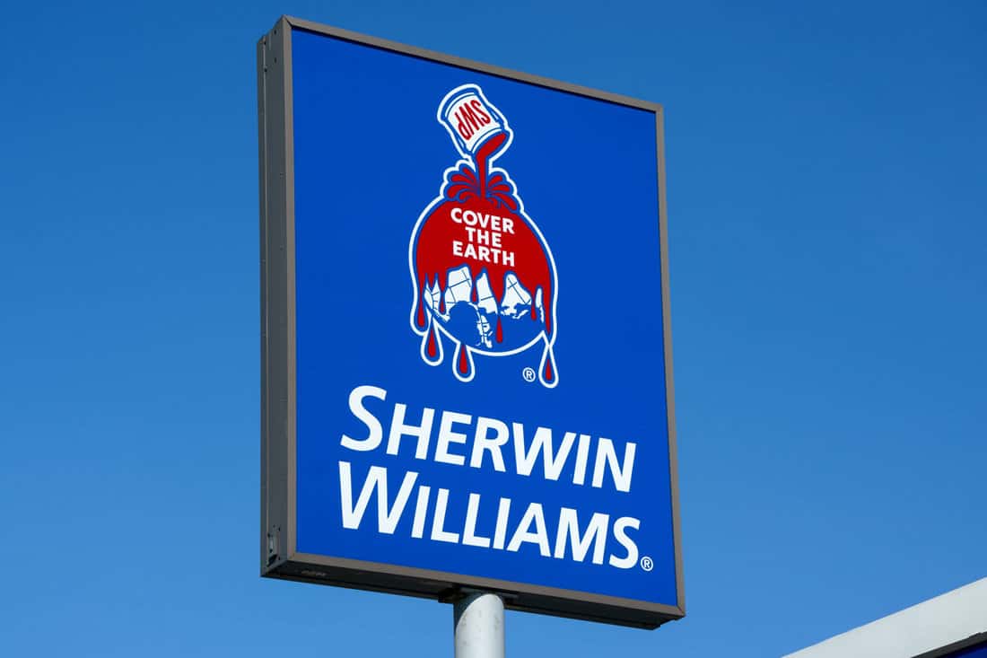 Sherwin Williams paint shop logo of the store