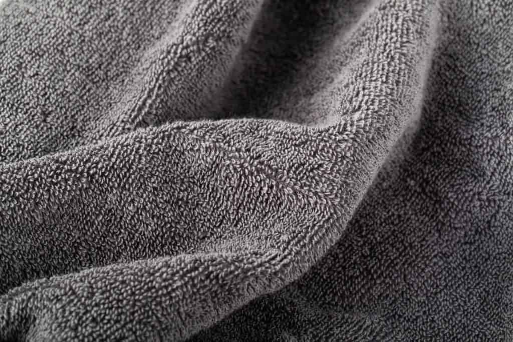 Up close photo of a gray towel