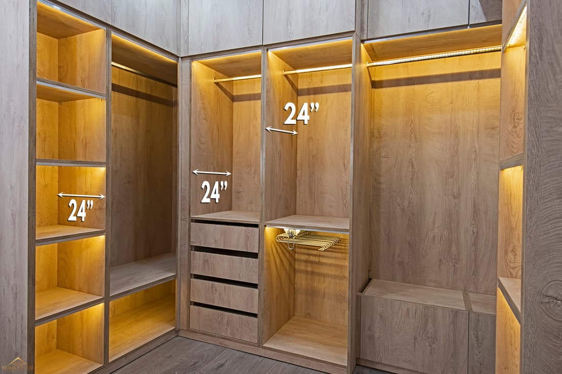 Walk in wooden wardrobe closet furniture, Closet Is Not Deep Enough For Hangers? - What To Do?