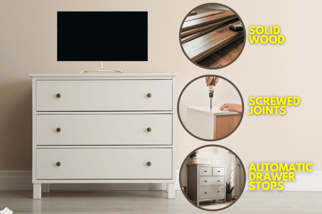 White chest of drawers near beige wall, Can You Put A TV On Top Of A Dresser