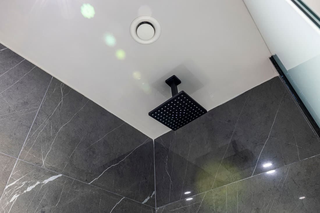 close view bathroom ceiling modern shower