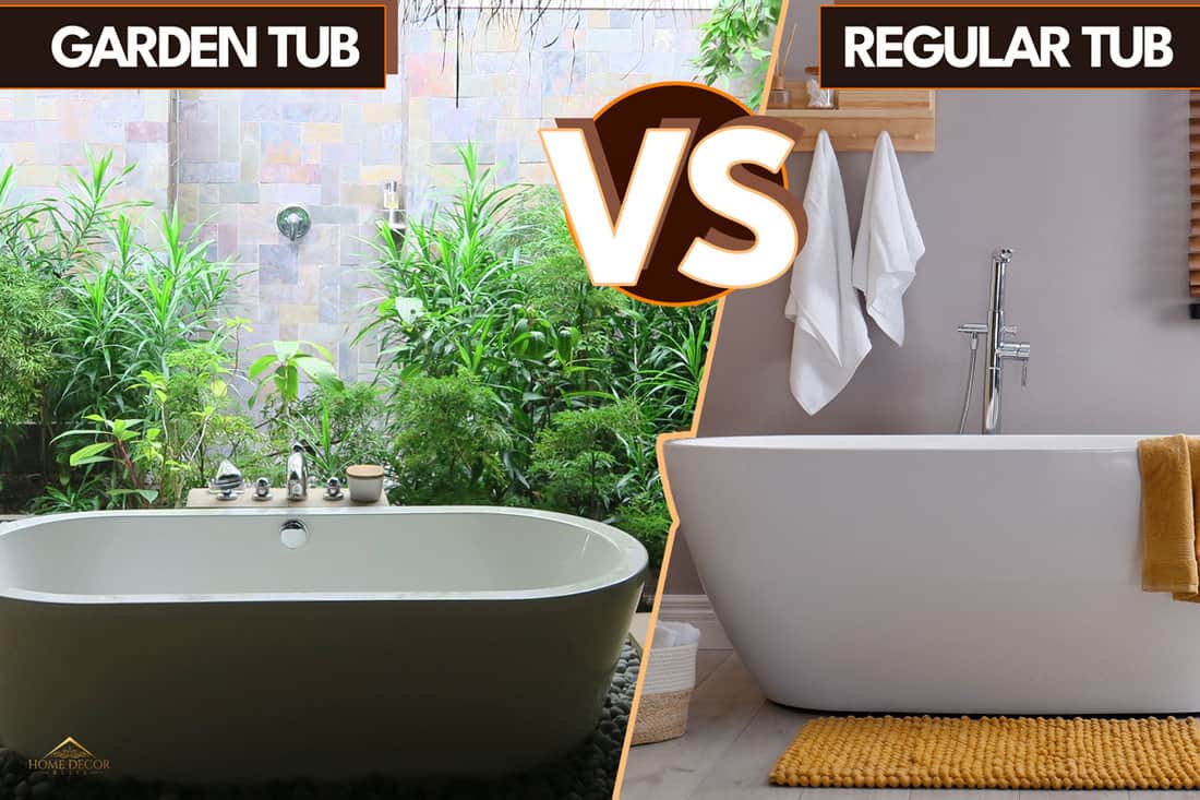 Deluxe Bedroom Exterior Bath Tub with Plants Surrounding, There A Difference Between A Garden Tub And Regular Tub?