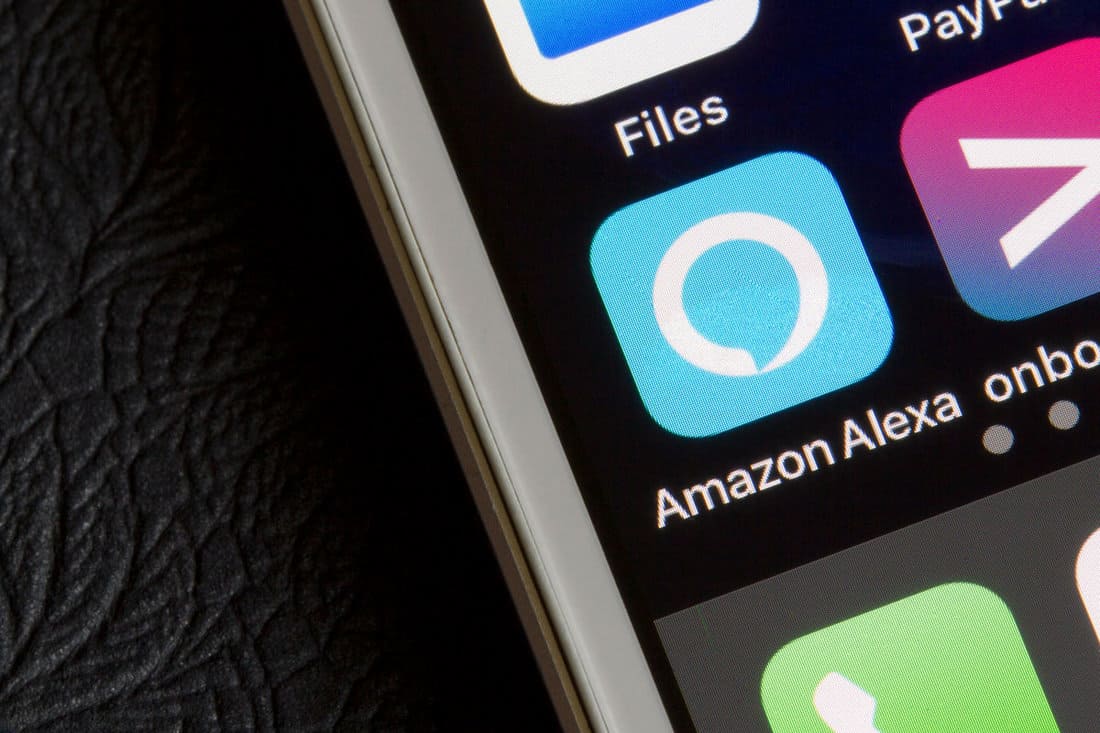 Amazon Alexa app icon is seen on a smartphone