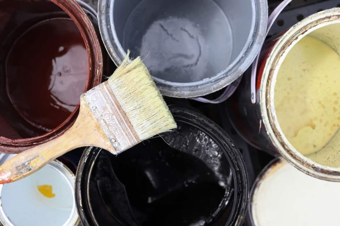 Chemical waste from paint work in the industry