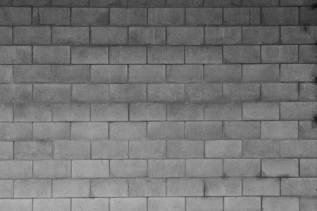 Closeup of grey block wall 