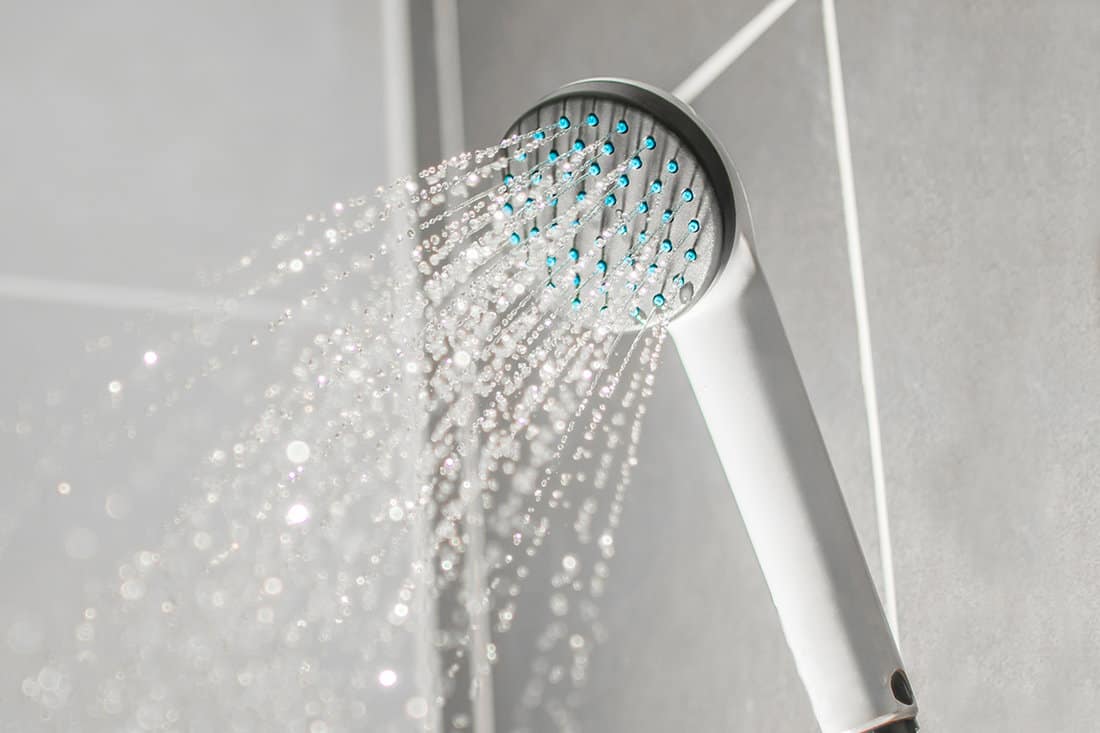 Droplets flowing from shower