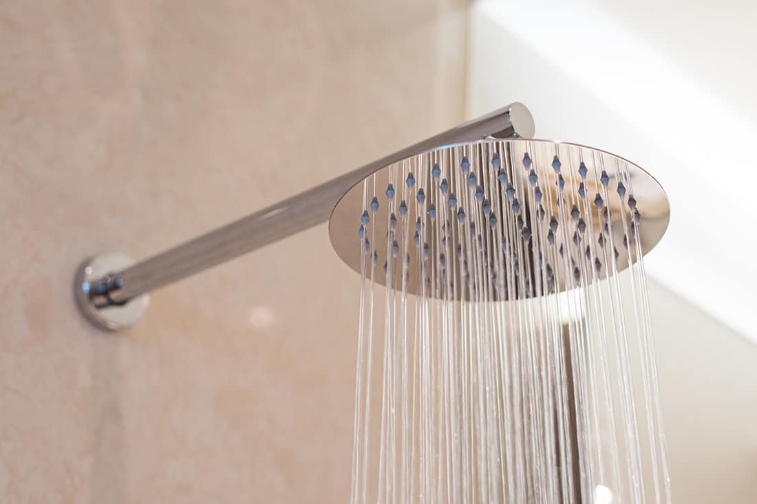 Overhead ceiling shower faucet
