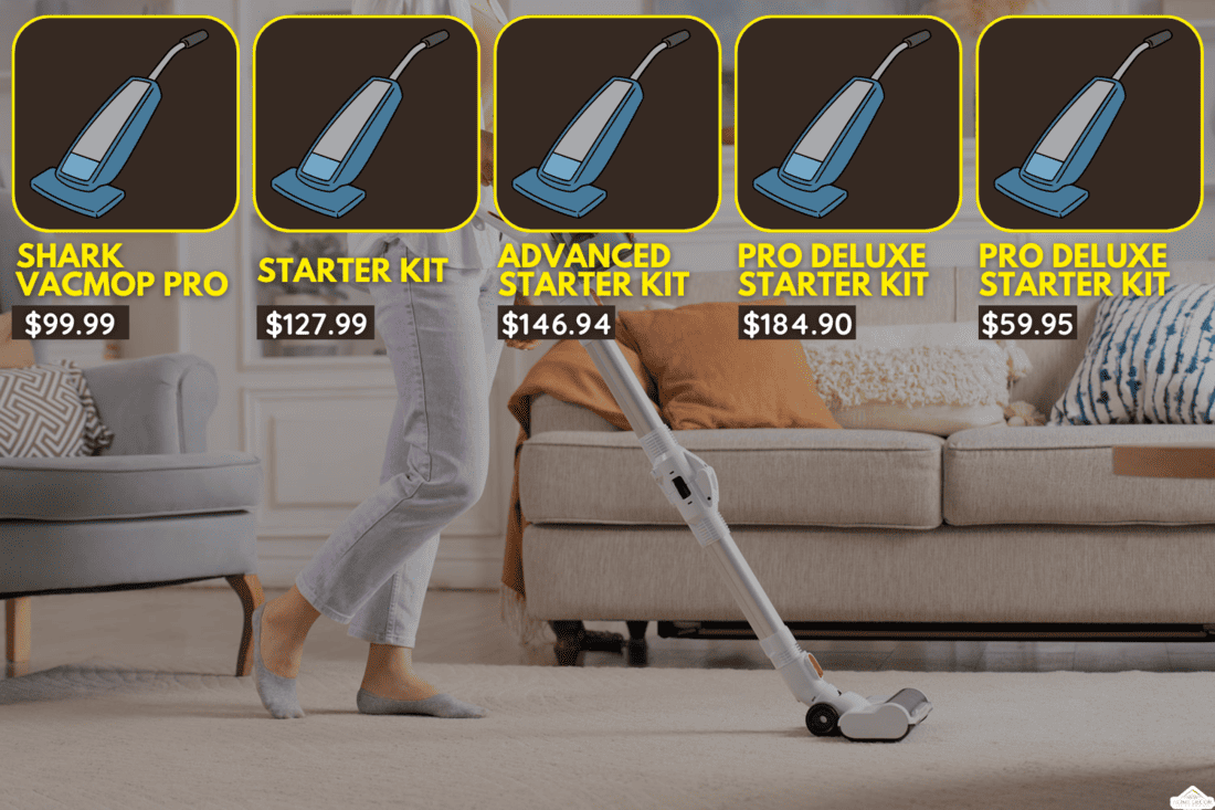 Young woman uses cordless vacuum cleaner to clean home carpet. Modern easy cleaning, Shark VACMOP Vs VACMOP Pro What Are The Major Differences