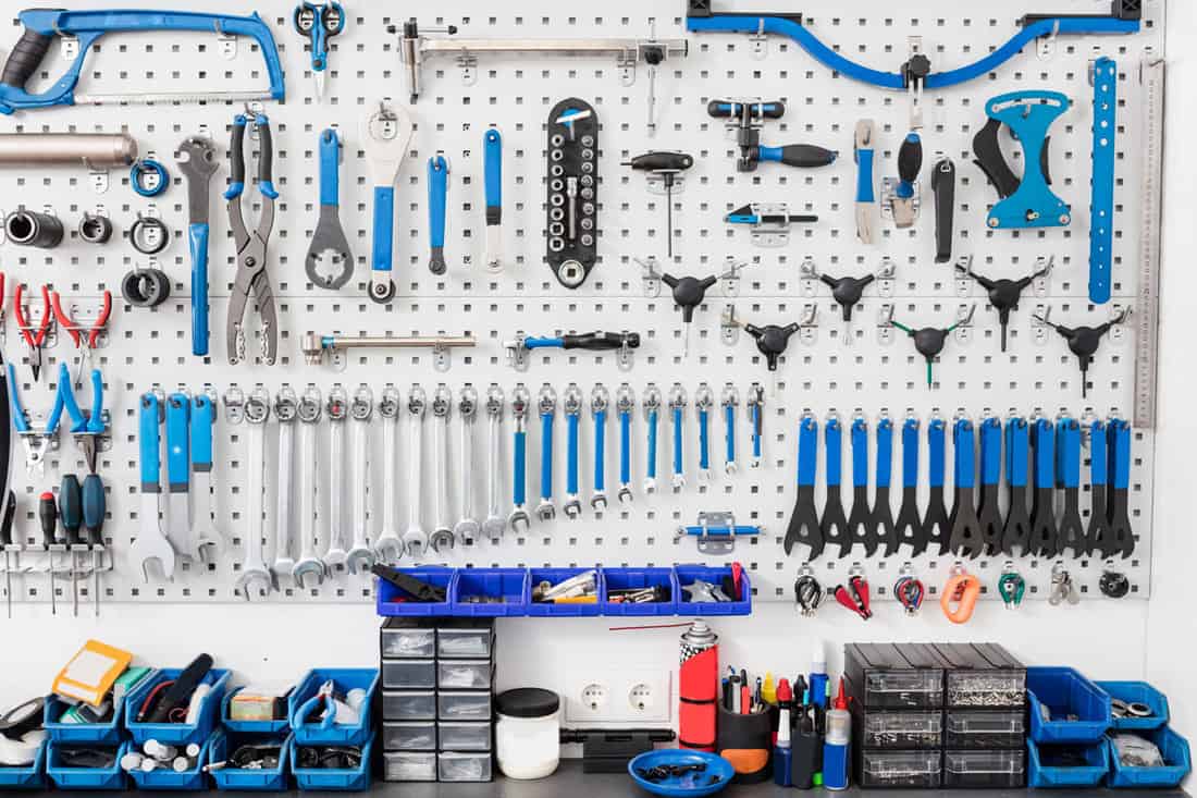 bicycle tools board bike mechanic garage