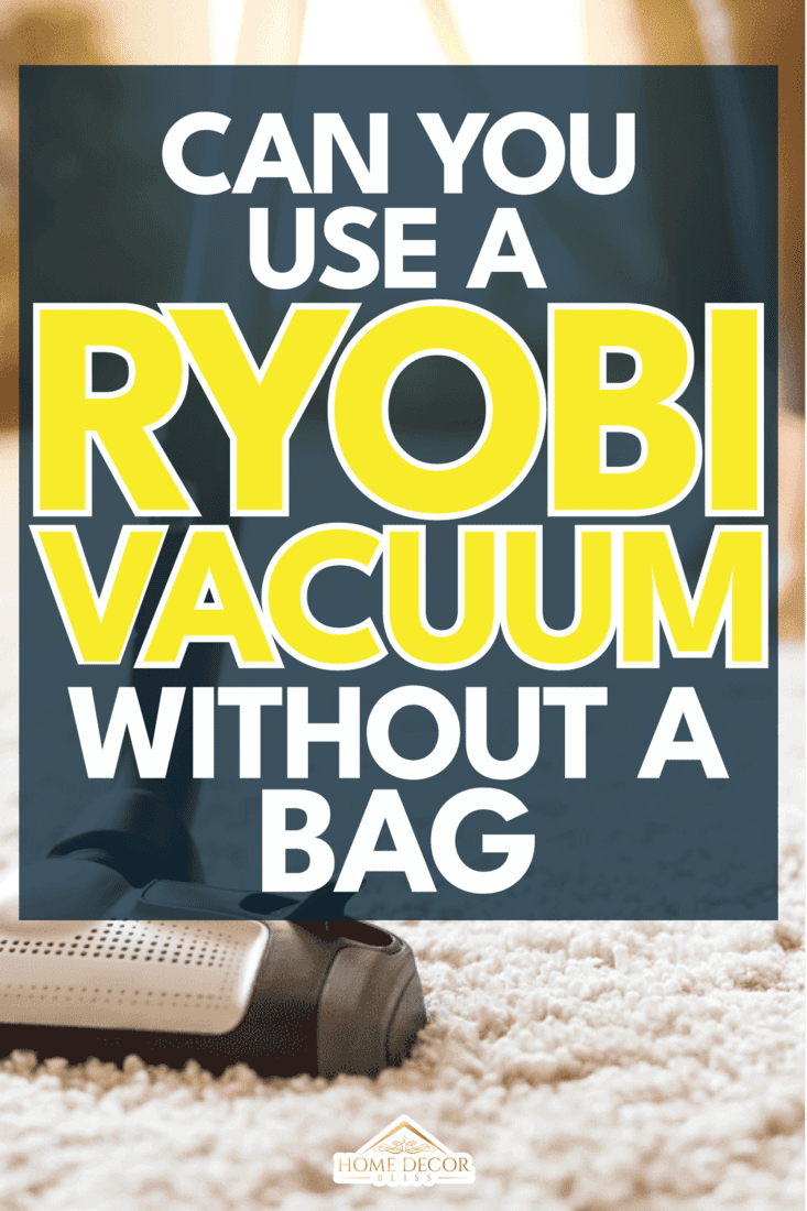 Young-woman-using-a-vacuum-cleaner-while cleaning carpet in the house, Can You Use A Ryobi Vacuum Without A Bag?