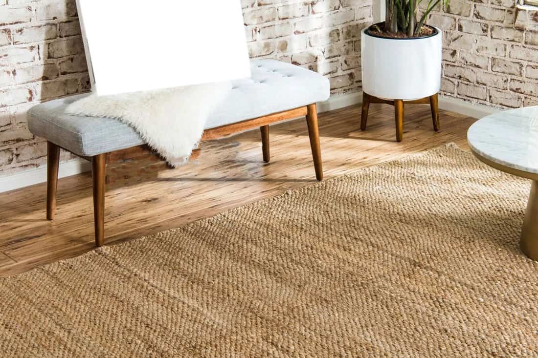 Modern natural braided living area jute rug
