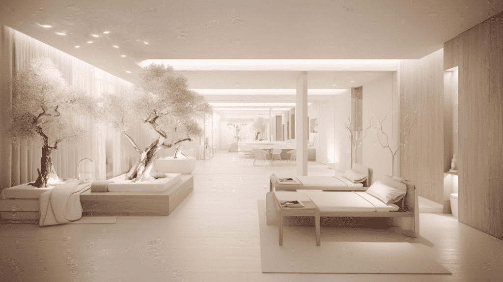 photo of a high-end spa that exudes relaxation and indulgence.