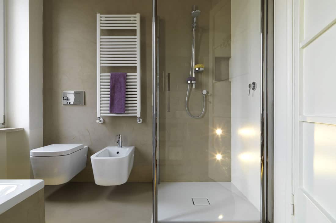 modern bathroom with shower cubicle
