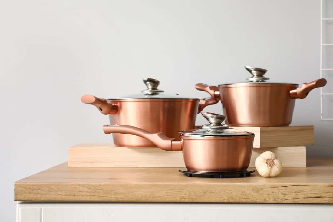 Copper kitchen utensils
