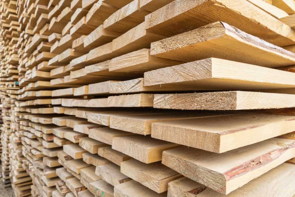 A huge stockpile of cedar lumber