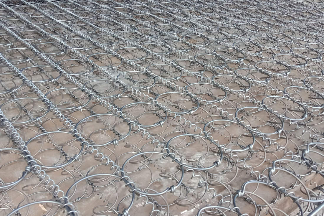 Mattress springs in depth photo of mattress construction