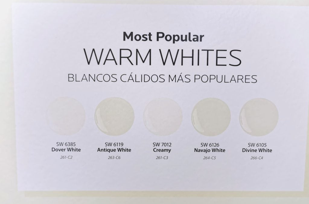Sherwin-Williams' most popular warm whites - including Creamy