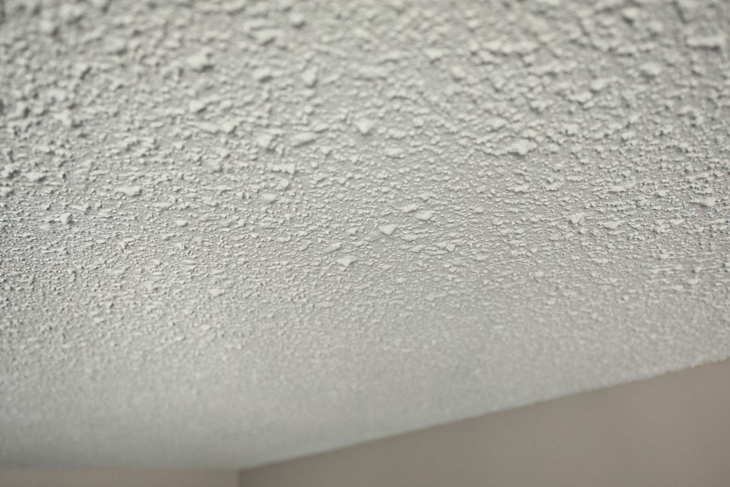 Detailed photo of popcorn ceiling