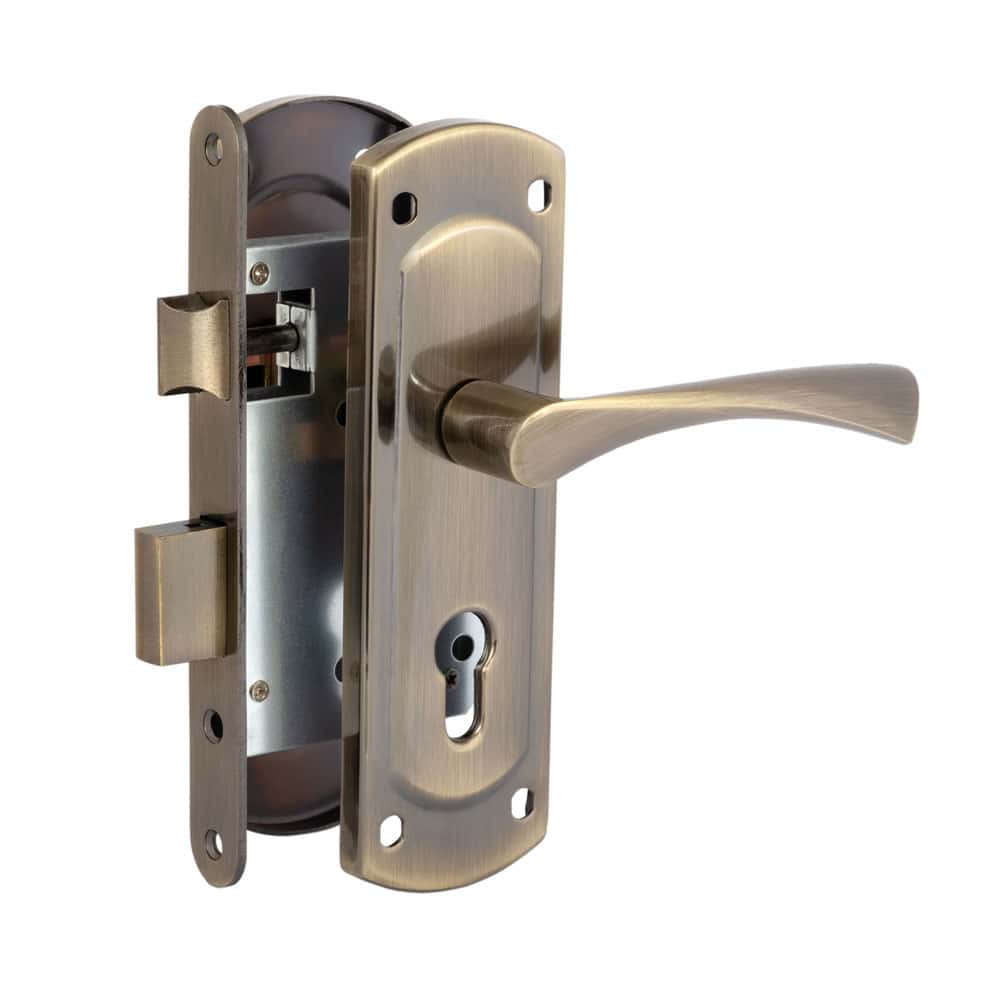 Mortise lock on a white background