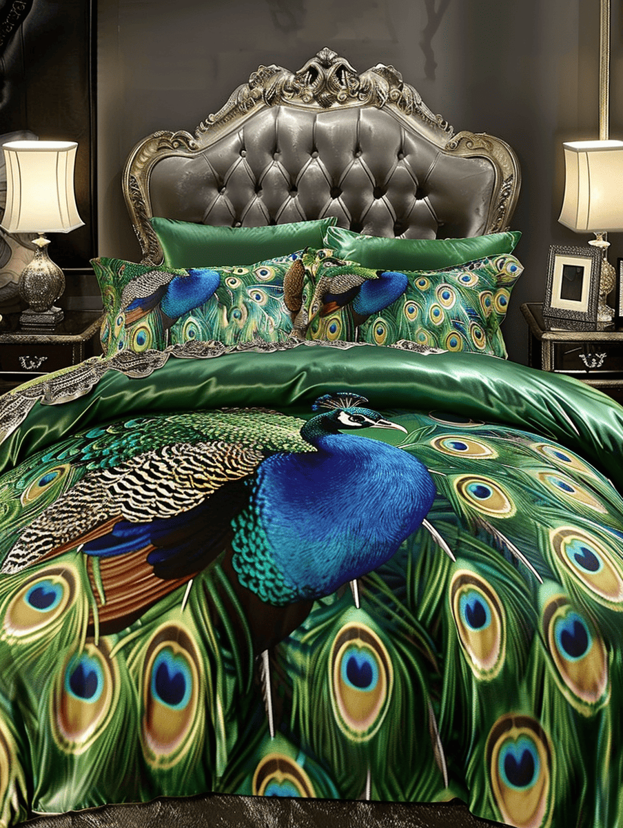 Luxurious peacock themed bedroom