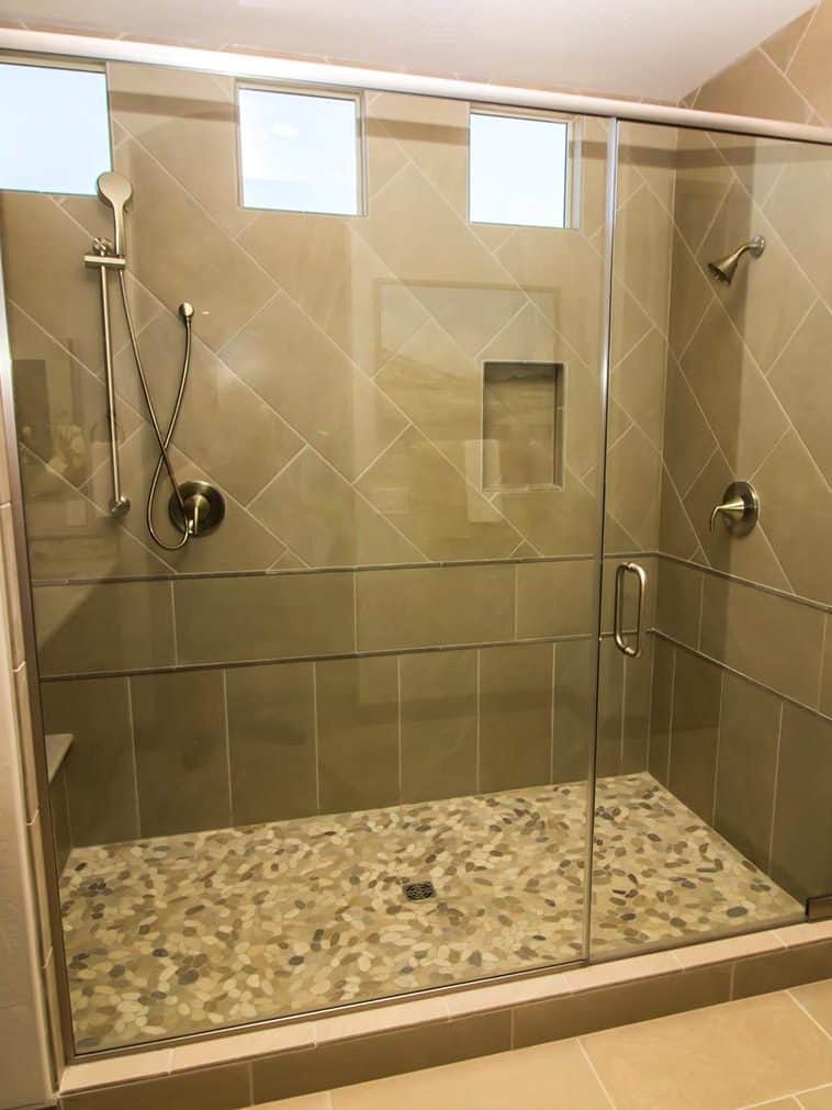 Bathroom glass shower with door