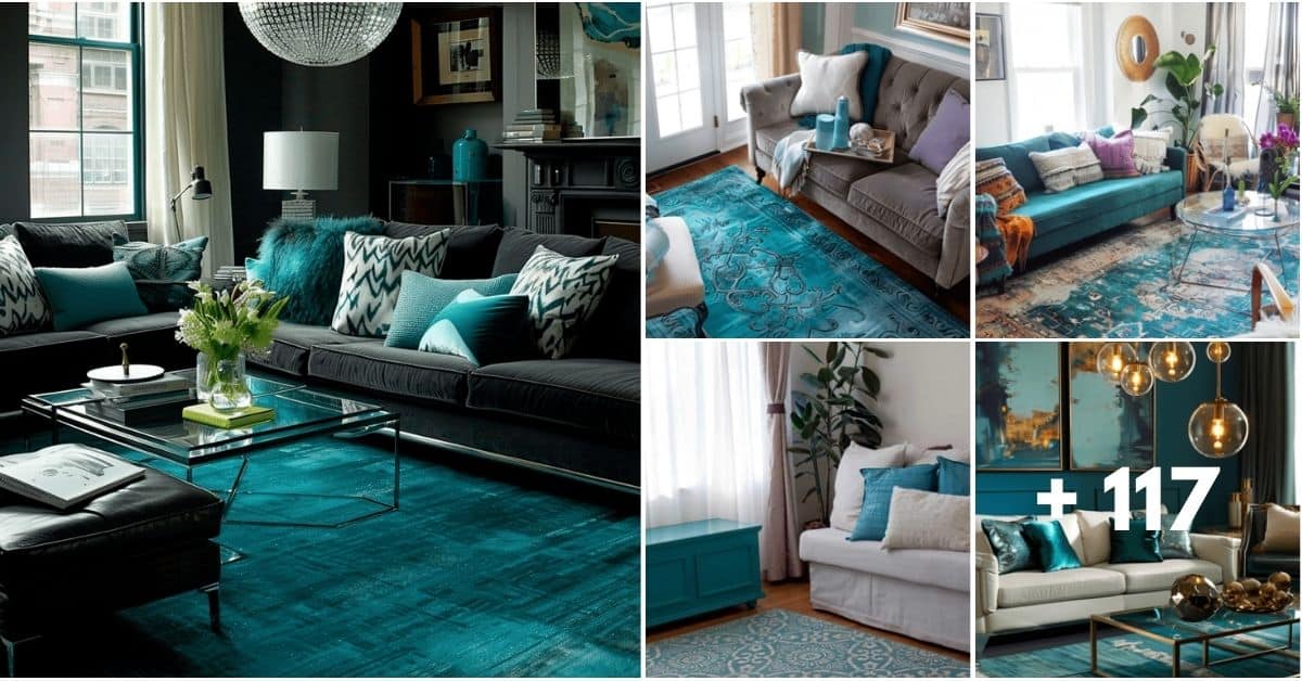 Teal Living Rooms