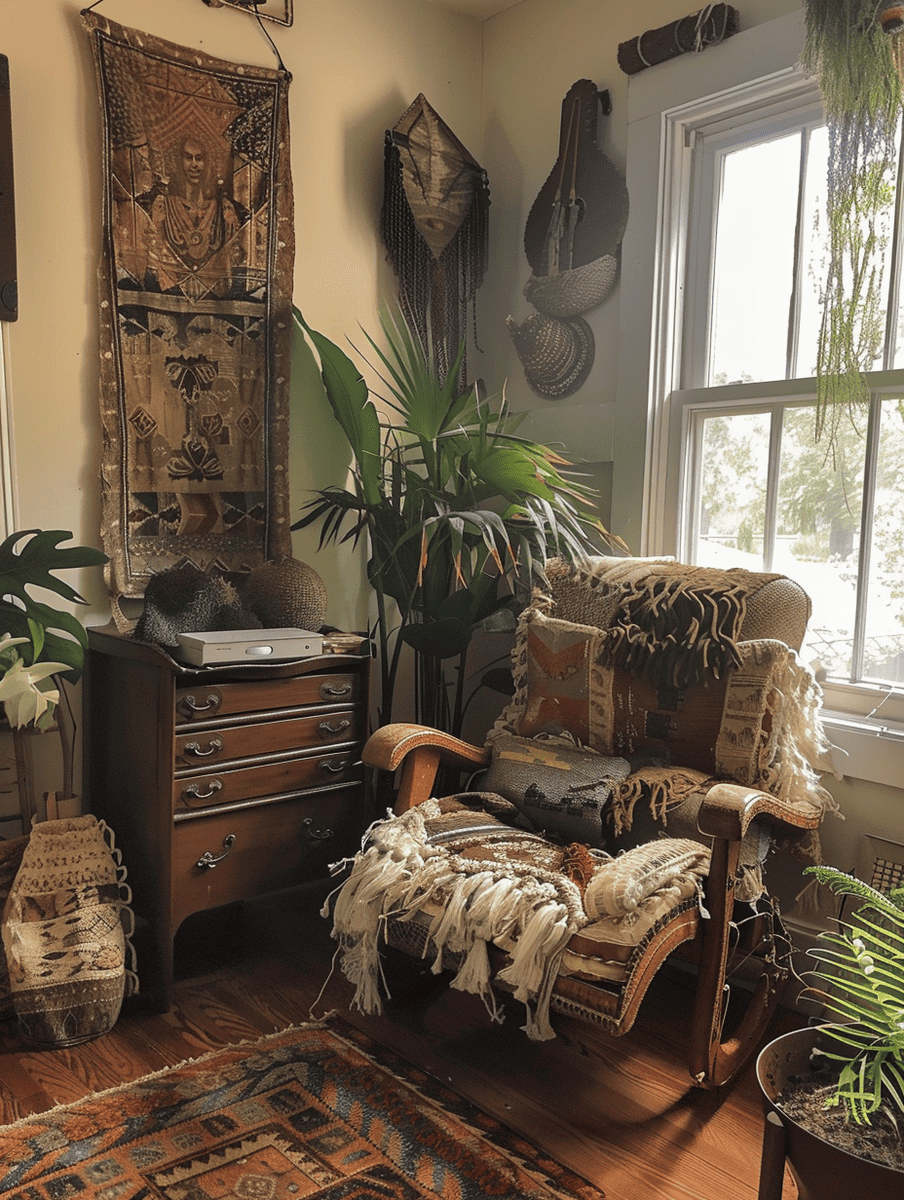 boho decor. thrifted finds. eclectic items