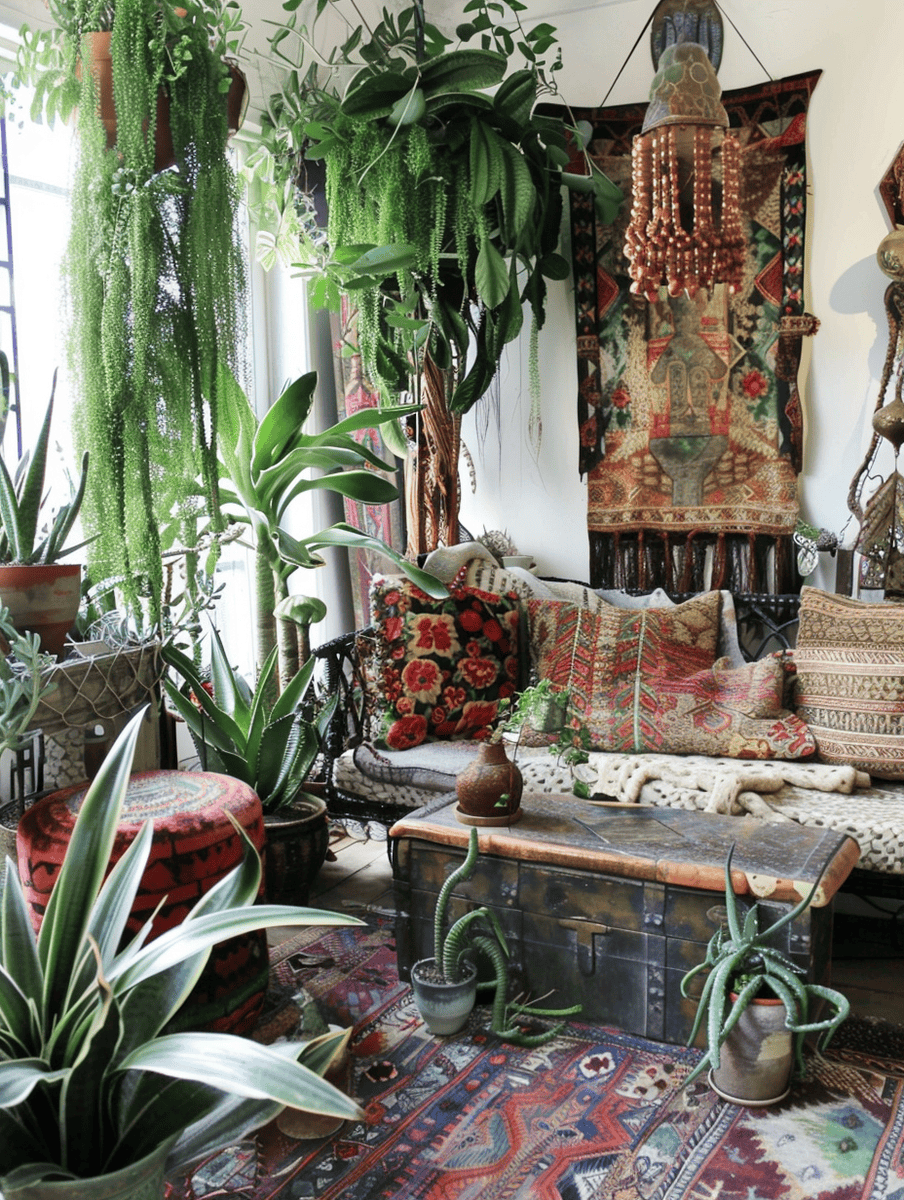 Interior of modern boho themed house 