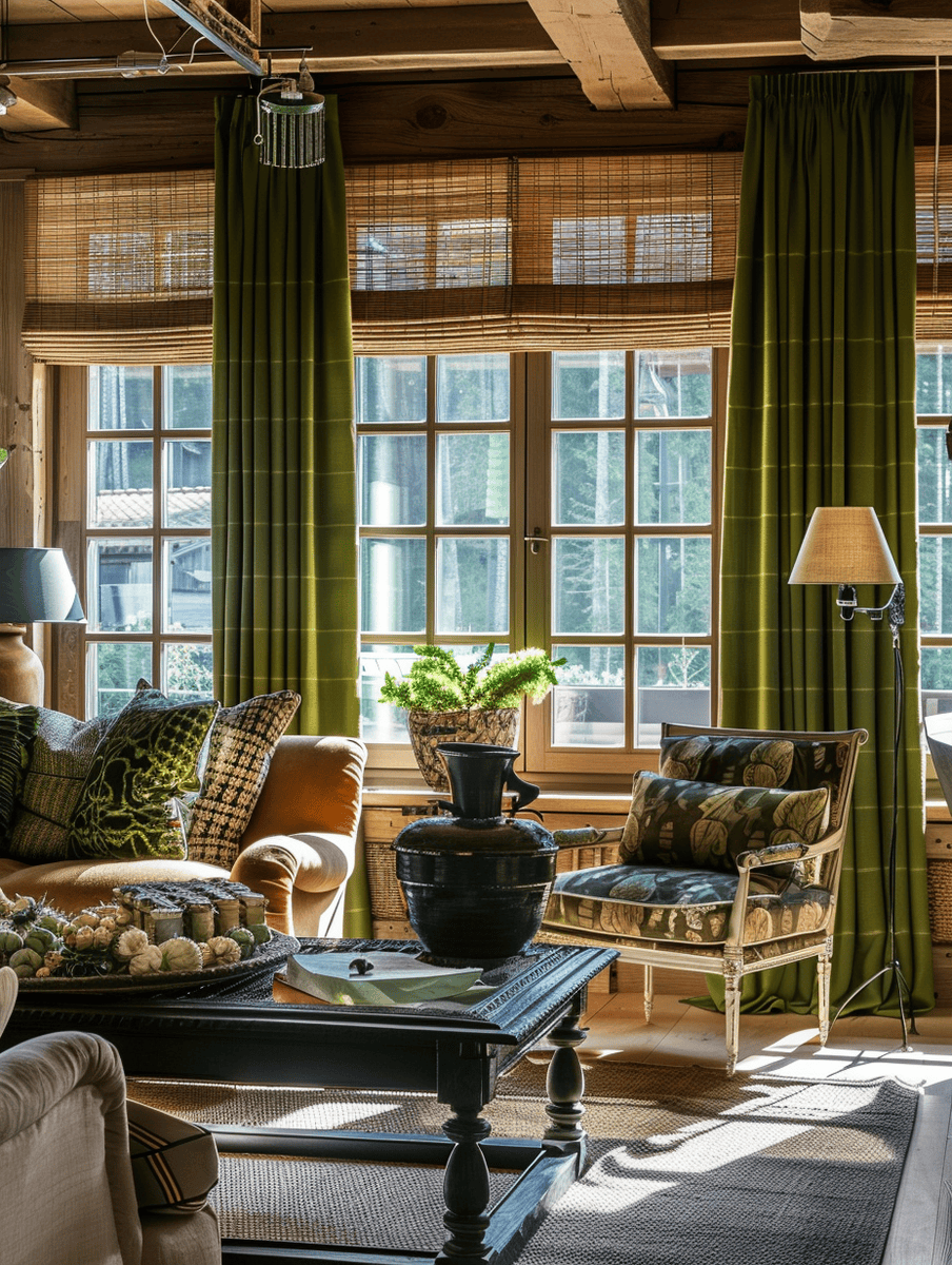 Rustic living room with earthy color palette