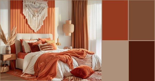 Boho Orange Bedroom