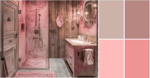 Pink Rustic Bathroom